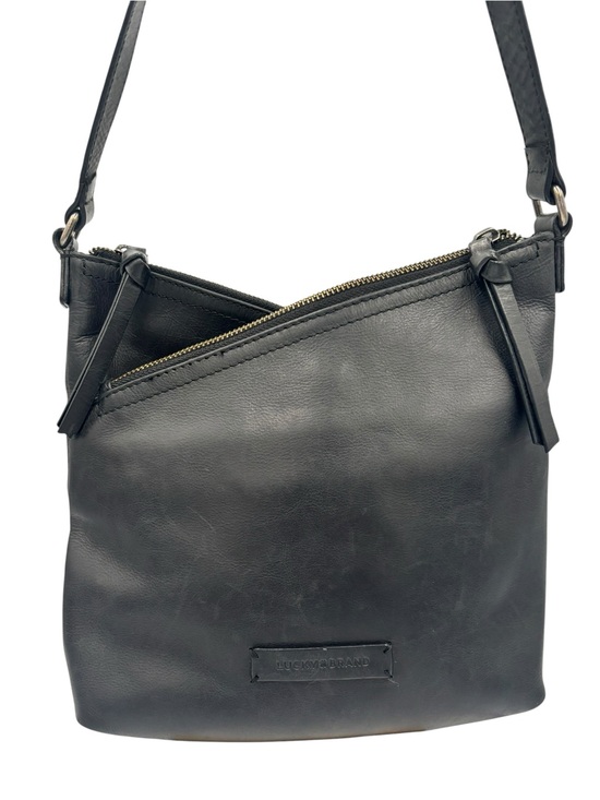Handbags - Lucky Brand Black Leather Asymmetrical Zip Crossbody Shoulder Bag